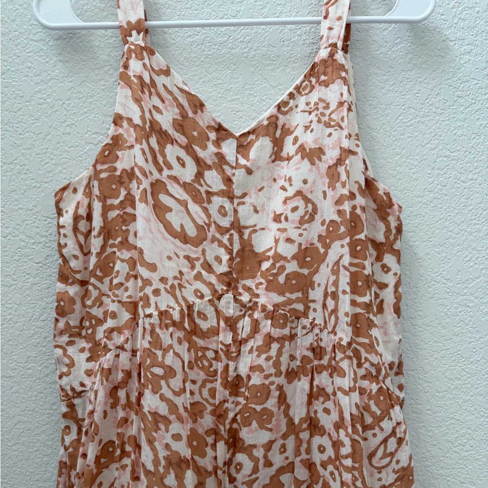 Joie Limited Edition Floral Tiered Maxi Dress - Tan and Cream, Size Medium - Picture 8 of 11